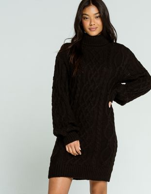 LOVE TREE Cable Knit Sweater Dress