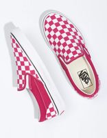 VANS Checkerboard Classic Slip-On Cerise & True White Shoes