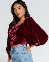 FREE PEOPLE Velvet Open Back Top