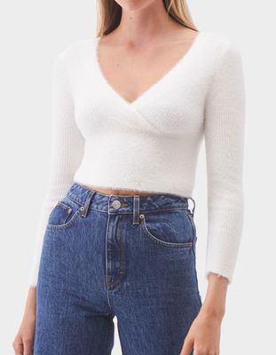 BDG Urban Outfitters Fluffy Ballet Wrap Sweater