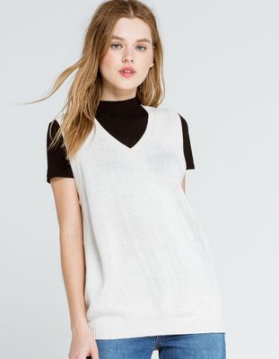 FULL TILT Solid Oversized Sweater Vest