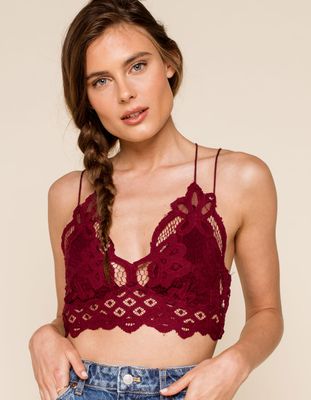 FREE PEOPLE Adella Dark Red Bralette