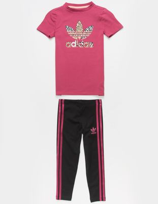 ADIDAS Graphic Print Little Girls Tee Dress & Leggings Set (4-6)