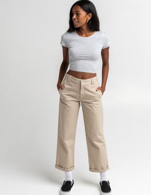 DICKIES Roll Hem Crop Wide Leg Pants