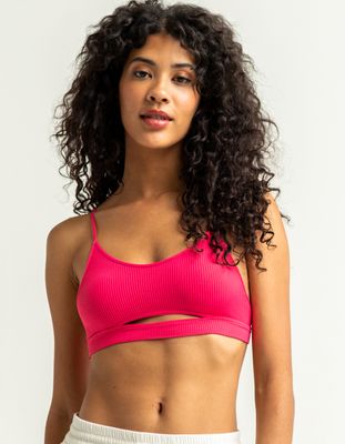 FULL TILT Cutout Seamless Hot Pink Bralette