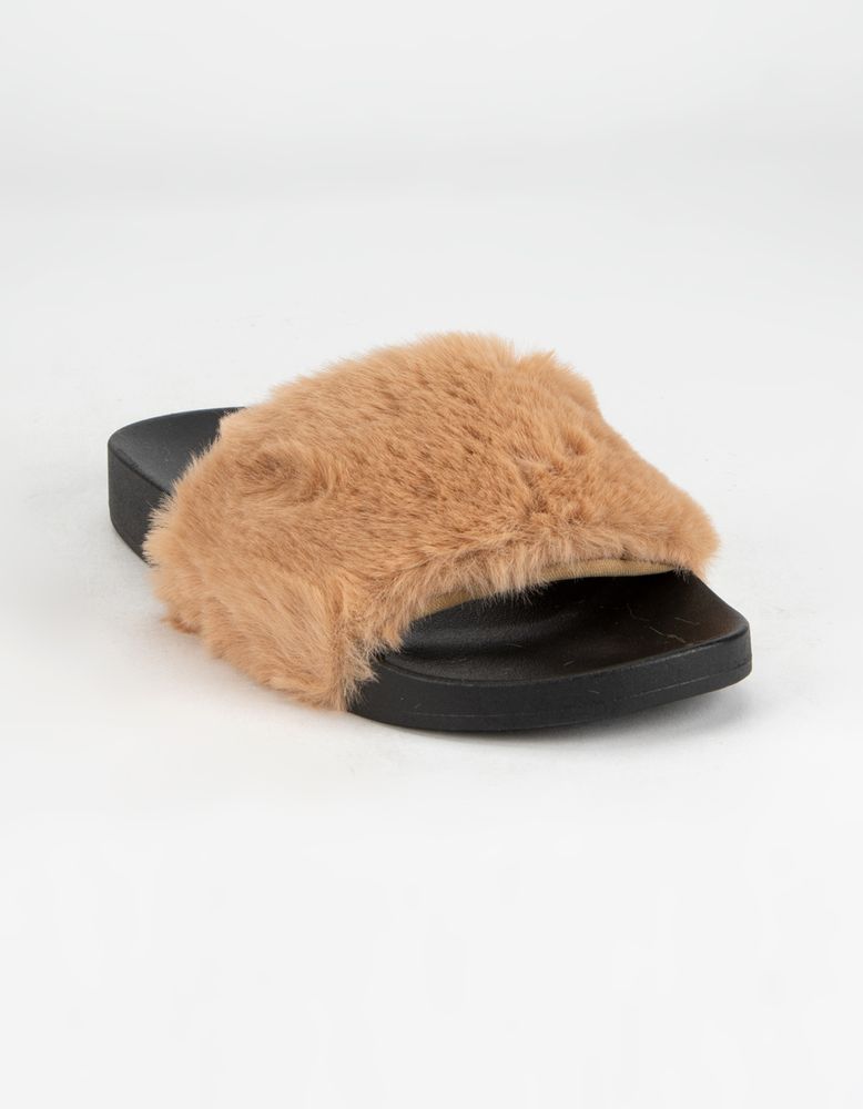 MANDY-3 FAUX FUR H-BAND FLAT SANDAL SLIPPER | Liliana Shoes RETAIL