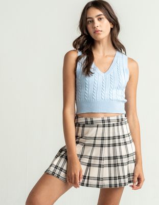 FULL TILT Plaid Pleat Skirt