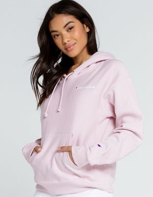 CHAMPION Reverse Weave Script Light Pink Hoodie