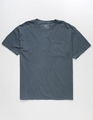 RSQ Solid Faded Navy Pocket Tee