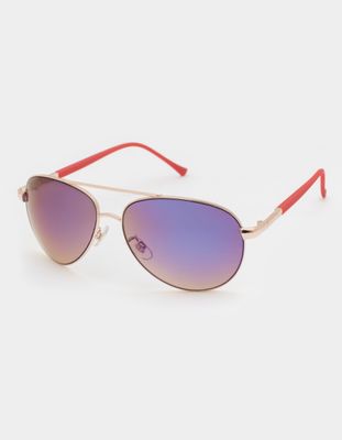 Metal Frame Pink Aviator Sunglasses