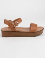 SODA Nebula Platform Tan Flatform Sandals