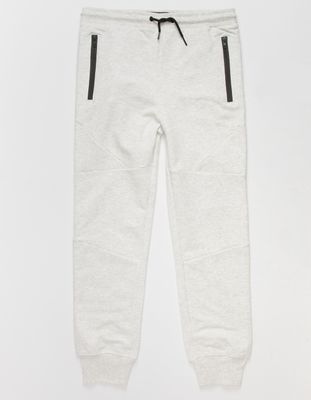 RSQ Fleece Seamed Boys White Jogger Sweatpants