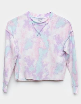 LOVE FIRE Hacci Tie Dye Girls Pullover Sweatshirt