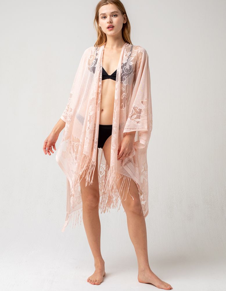 DO EVERYTHING IN LOVE Lace Pink Kimono