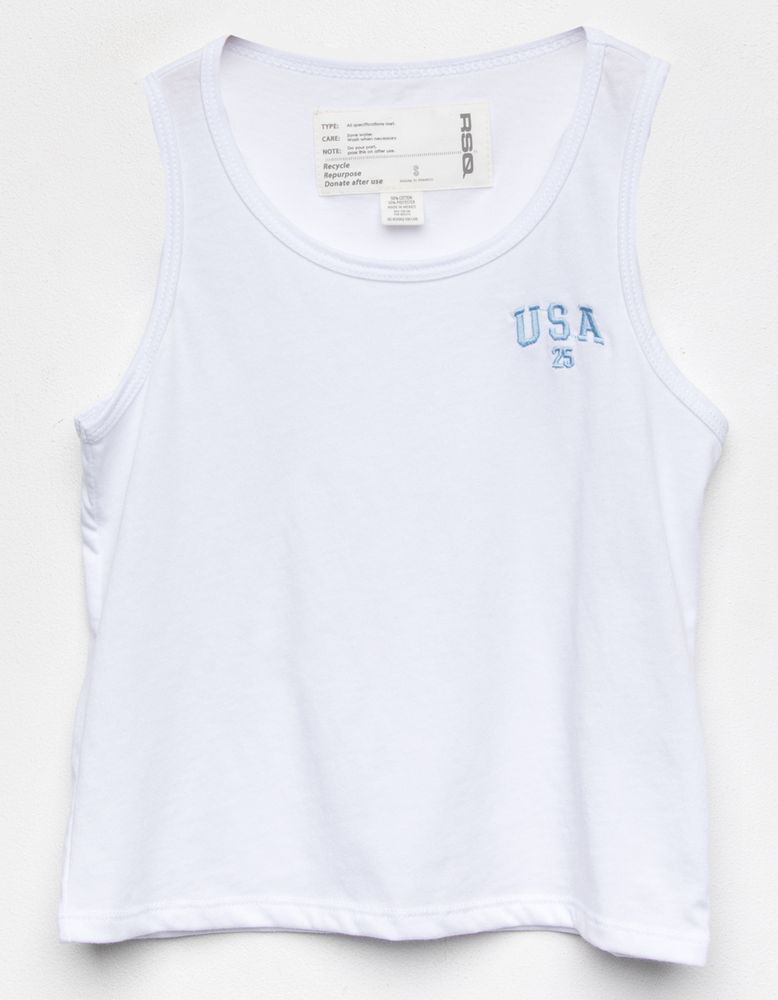 RSQ Embroidered USA Girls Tank