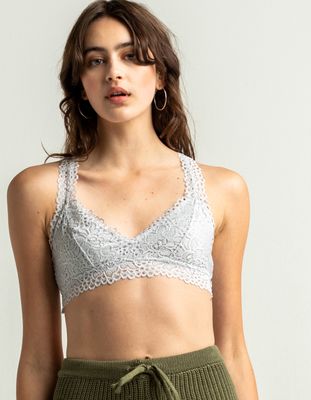 FULL TILT Lace Racerback Gray Bralette