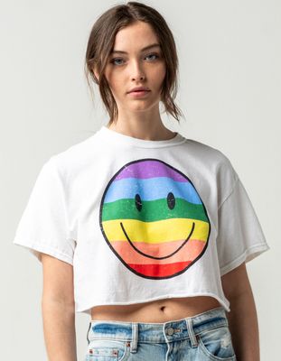 FULL TILT Smiley Pride Crop Tee