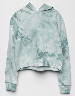 RSQ Tie Dye Thermal Girl Green Hoodie