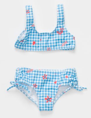 ROXY Vichy Little Girls Bralette Bikini Set (4-7)