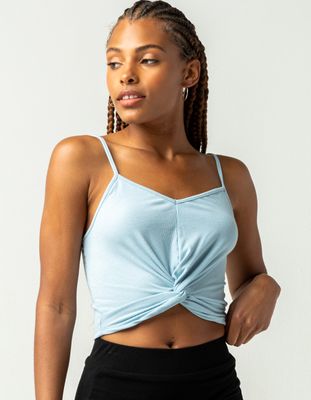 FULL TILT Knot Front Light Blue Cami