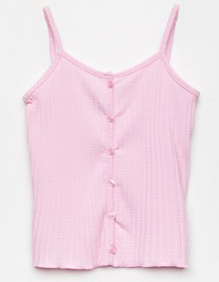 FULL TILT Ribbed Boyfriend Girls Pink Tank