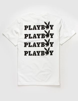 PLAYBOY Logo Repeat White T-Shirt