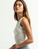 HEART & HIPS Pointelle Soft White Crop Tank