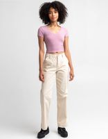 DESTINED Lilac Ribbed V-Neck Crop Tee