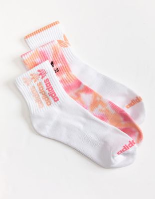 ADIDAS 3 Pack Originals Color Wash Pink Combo Crew Socks