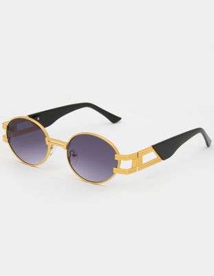 Chunky Metal Frame Round Sunglasses