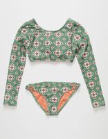 O'NEILL Thalia Tile Long Sleeve Girls Crop Rash Guard Set