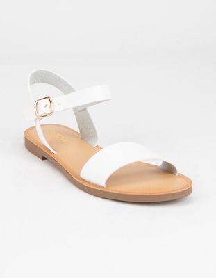SODA Ankle Strap White Sandals