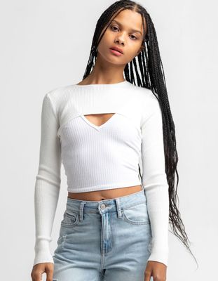 RSQ Pullover White Sweater Shrug