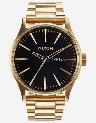 NIXON Sentry SS Black & Gold Watch