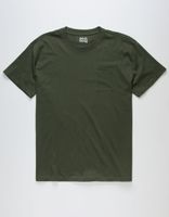 RSQ Oversized Solid Olive Pocket Tee