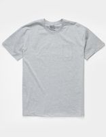 RSQ Oversized Solid Heather Gray Pocket Tee