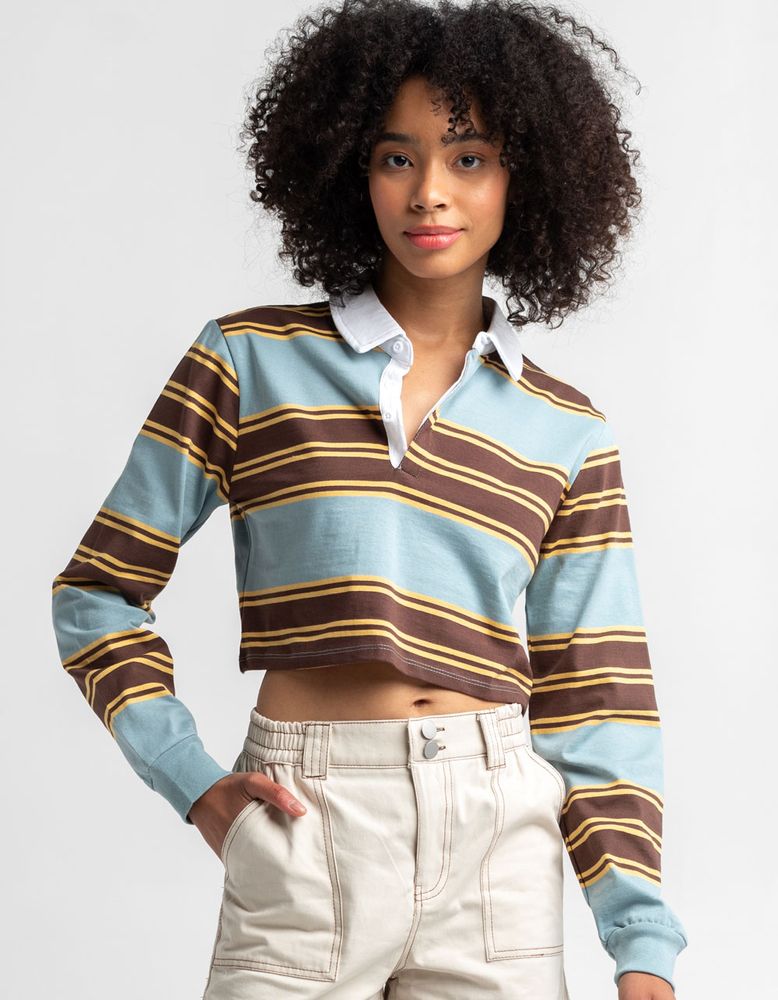 brown rugby polo