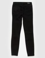 RSQ Mid Rise Skinny Exposed Button Ripped Girls Black Jeans