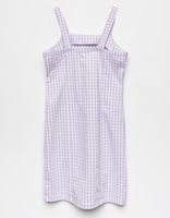 FULL TILT Gingham Slit Girls Lavender & White Dress