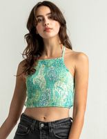 TIMING Paisley Combo Halter Top