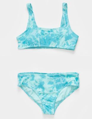 FULL TILT Square Neck Bralette Girls Aqua Bikini Set