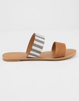 QUPID Double Strap Stripe Sandals