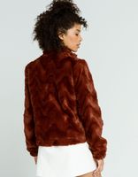 WEST OF MELROSE Fur Sure Chevron Jacket