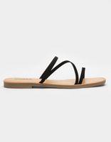SODA Strappy Black Slide Sandals