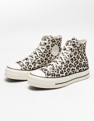 CONVERSE Chuck Taylor All Star High Top Leopard Platform Shoes