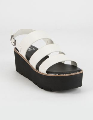 DIRTY LAUNDRY Pendulum White Flatform Sandals