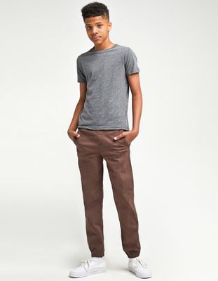 RSQ Twill Boys Dark Brown Jogger Pants