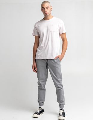 RSQ Twill Light Gray Jogger Pants