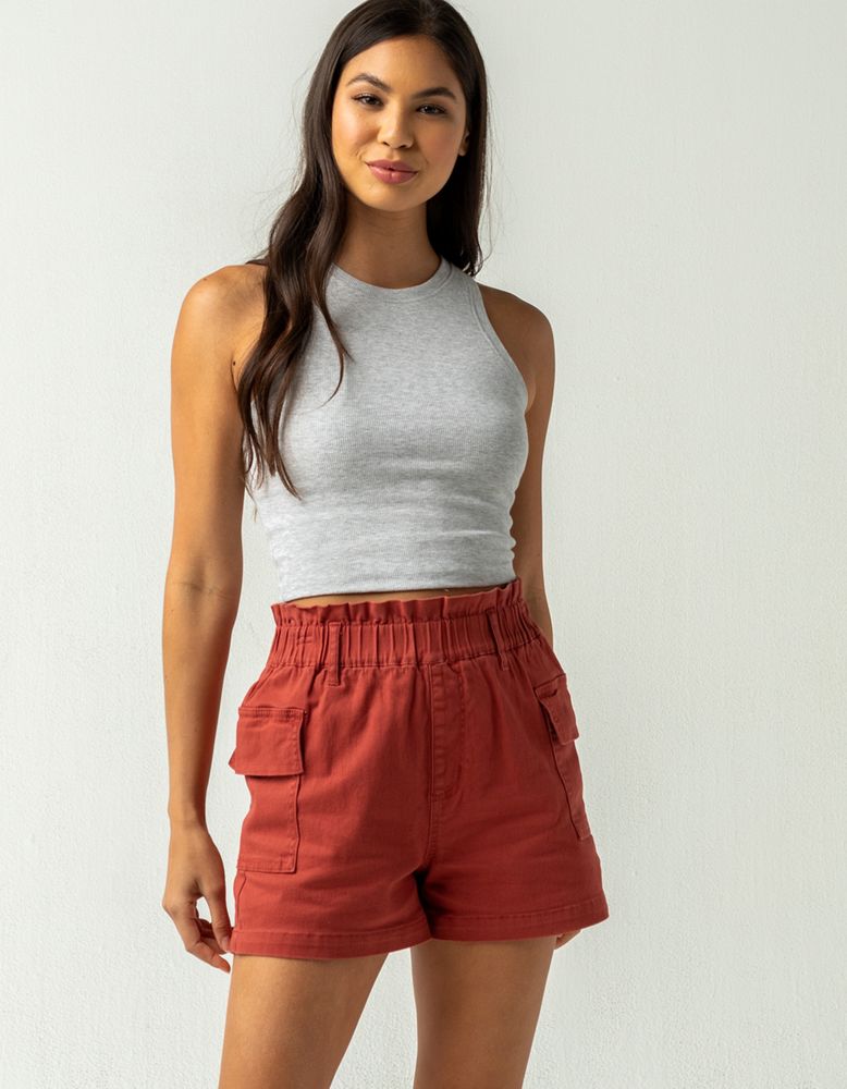 TINSELTOWN Paperbag Waist Shorts