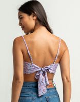 SKY AND SPARROW Ditsy Lavender Hanky Tie Back Top